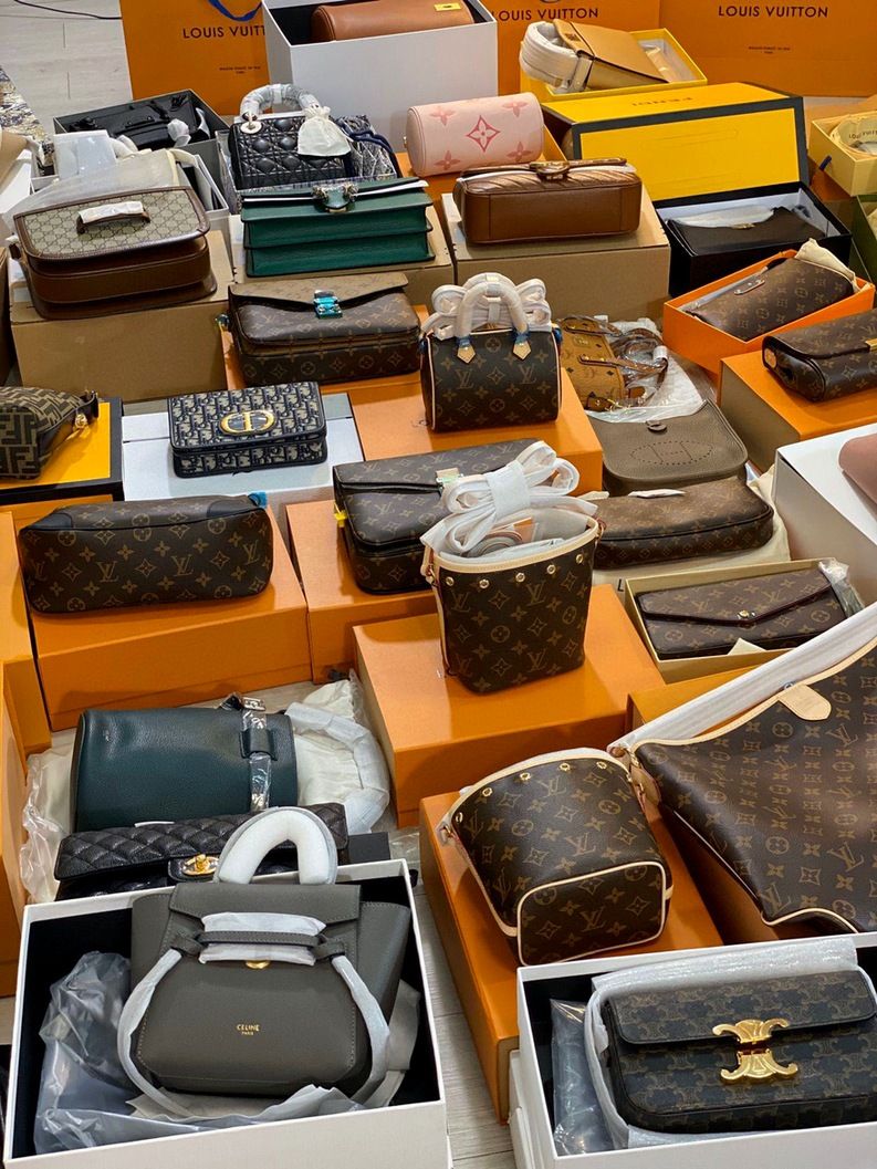 Designer rep bags LV Gucci Dior packed for shipping