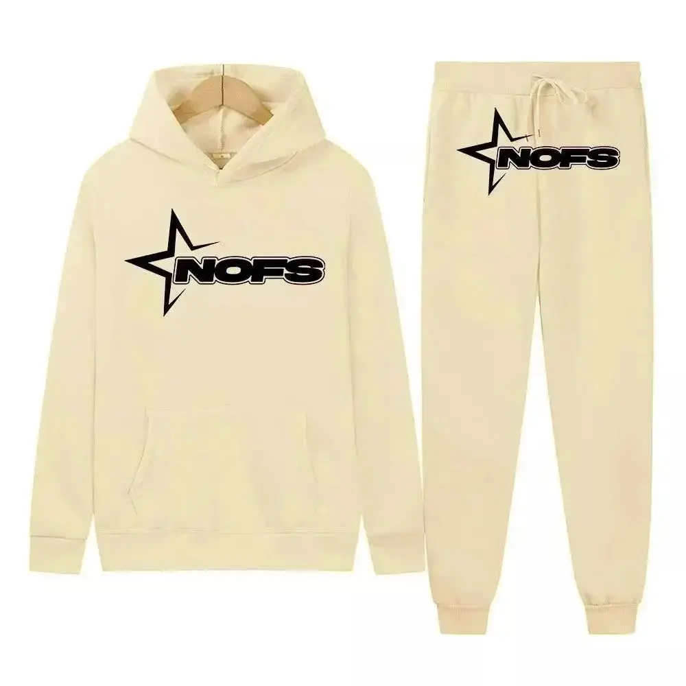 NOFS Star Logo Hoodie Set Sweatshirt Suit [9 Color Options] 2